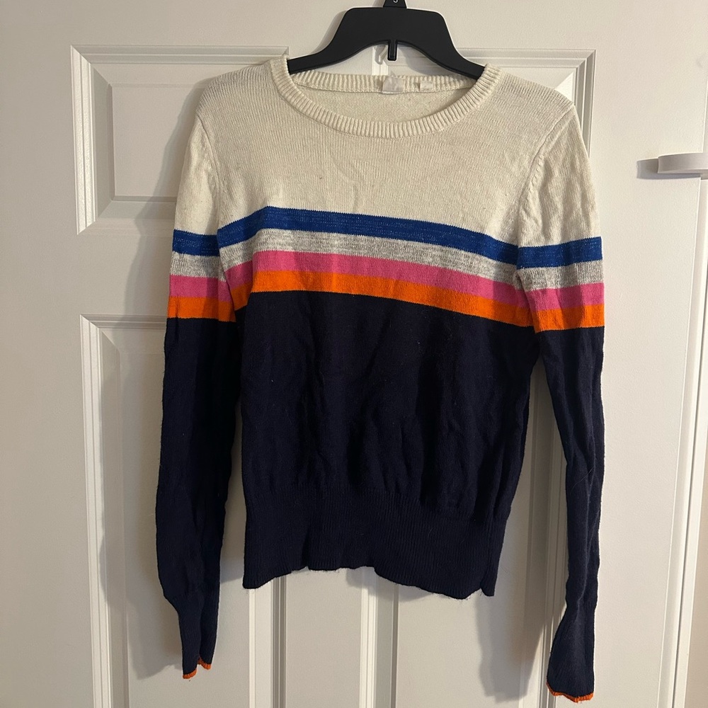 GAP Women's Sweater with Cream and Navy Stripes
